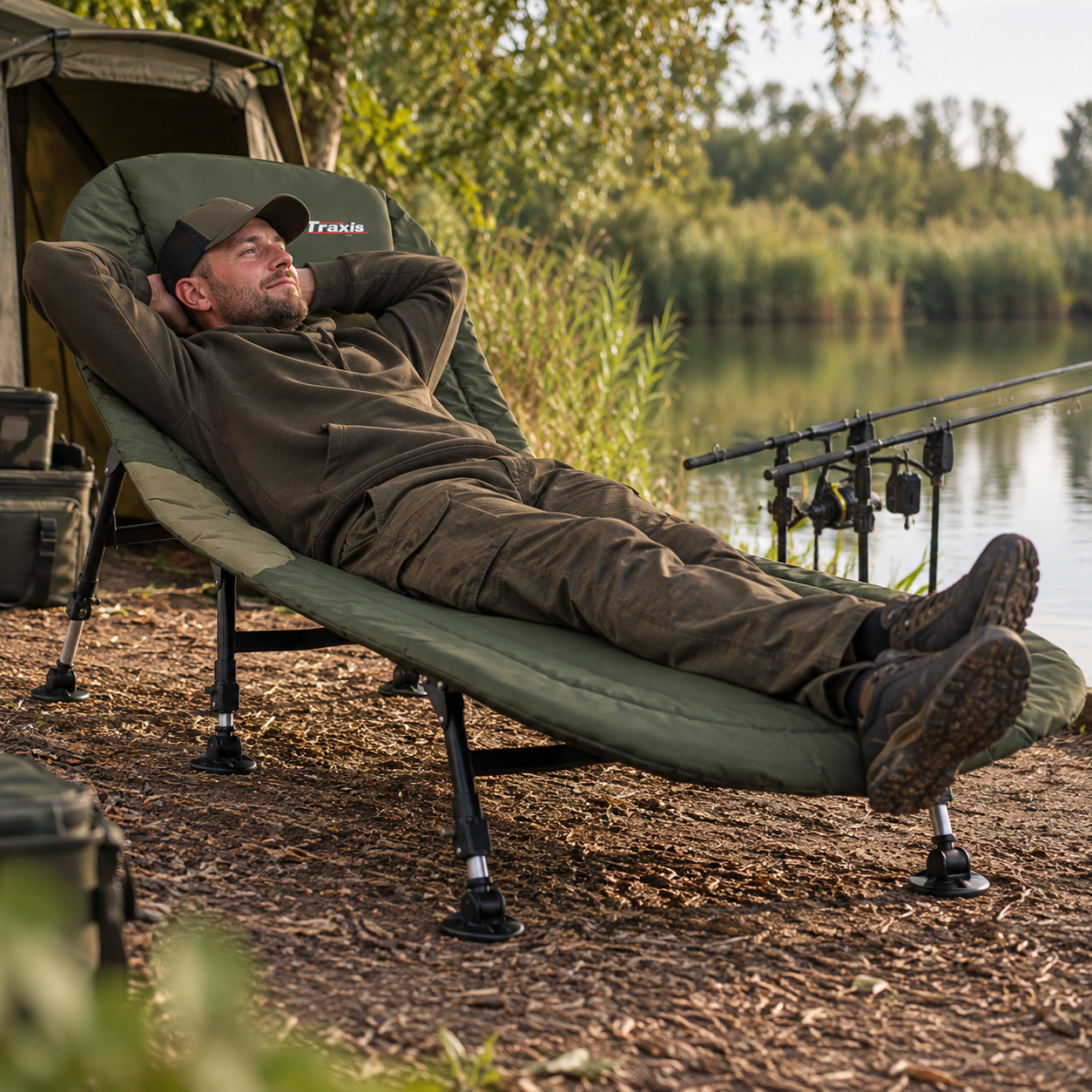 Traxis Flat Bed 6-Leg  - Kampeerbed - Karper stretcher - 6 poten  