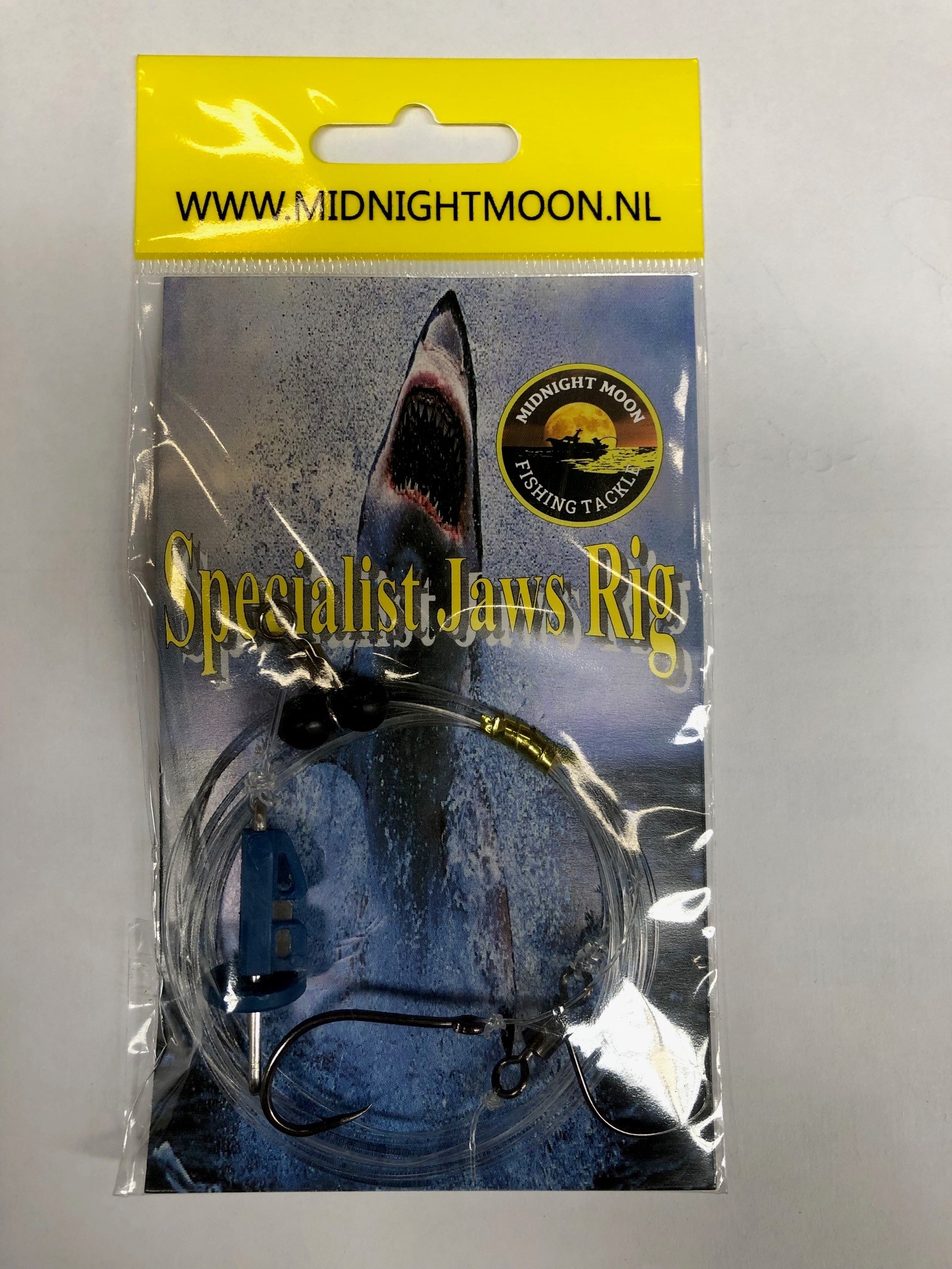 Midnightmoon Haaien Onderlijn Specialist - 2-Haaks - Maat 2/0 - Lijn 0.80mm - Met Werp Clip 