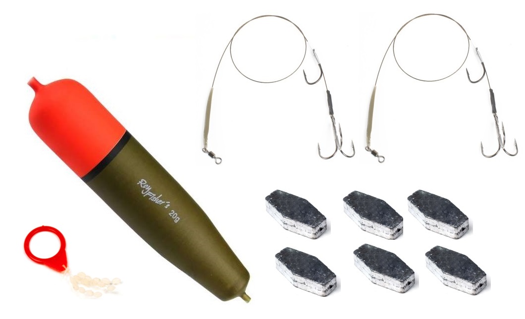 DLT Doodaas vis set - Dobber - Onderlijn - Takel - Stoppers - Lood - Compleet