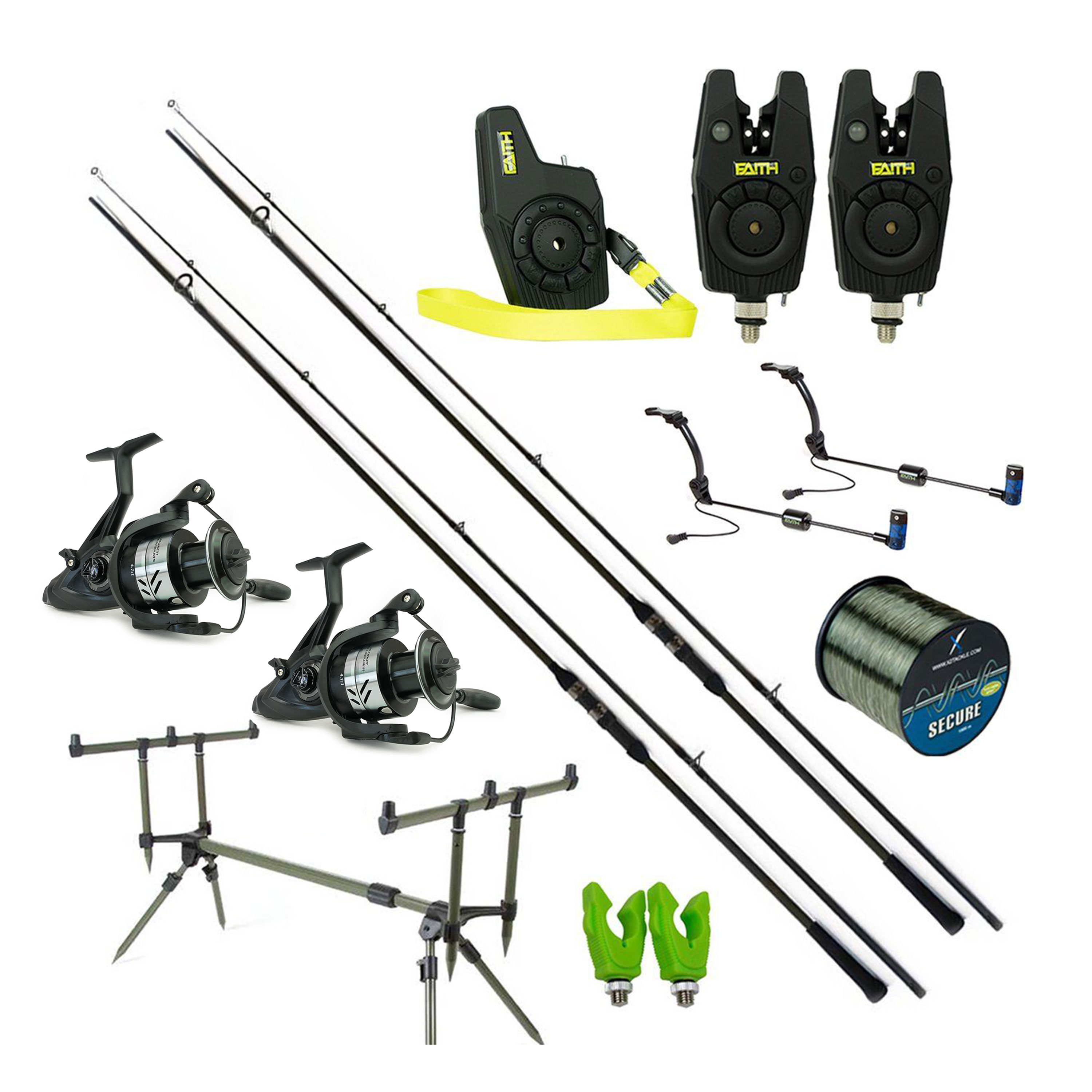 X2 - Karperset - Waterkant Set - Karpervissen - Hengels - Molens - Rodpod - Beetmelders