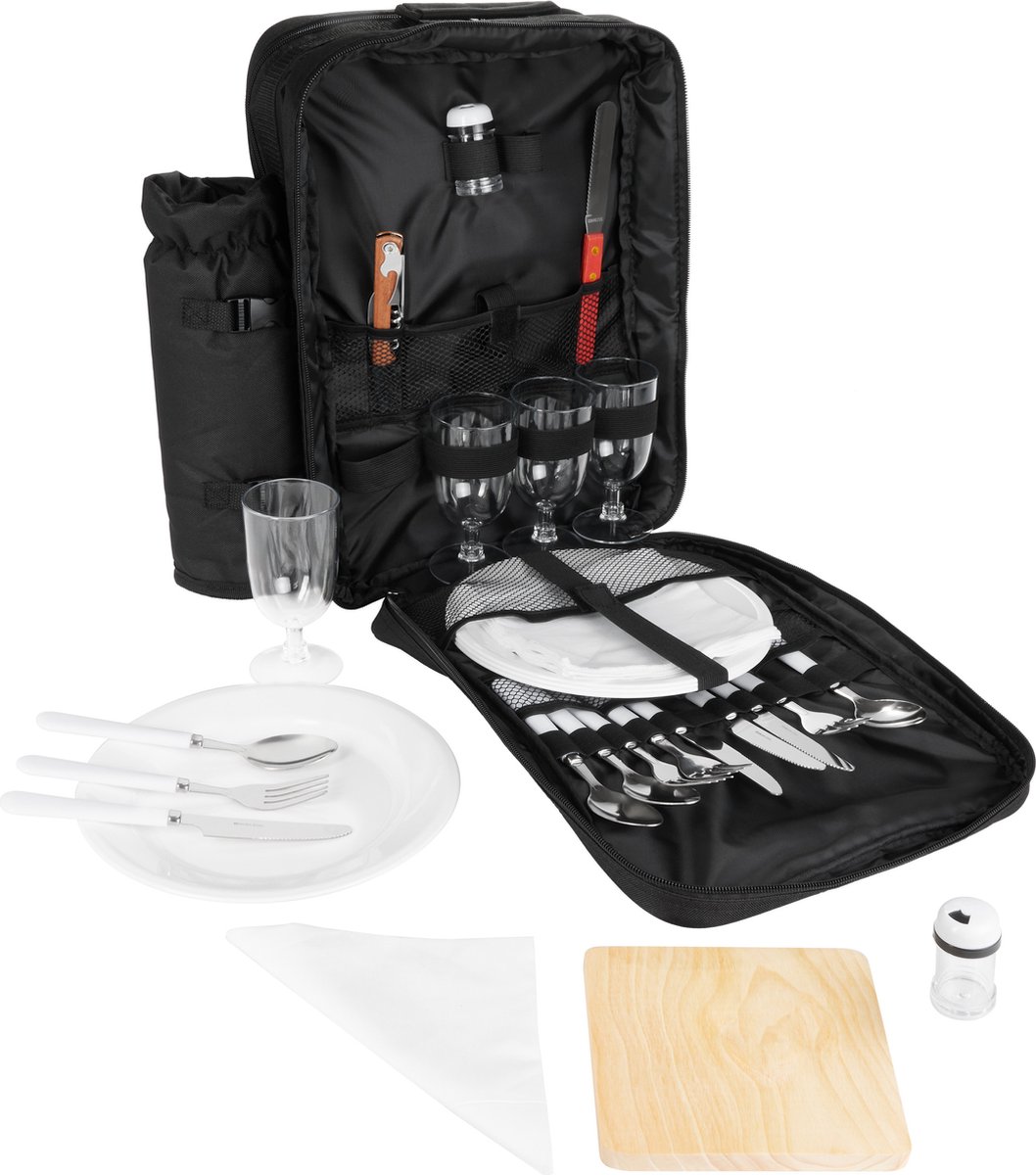 Brubaker | picknickrugzak | 4 personen | 28,5 x 42,5 x 19 |  31- Delen | Bruin | Picknickset 