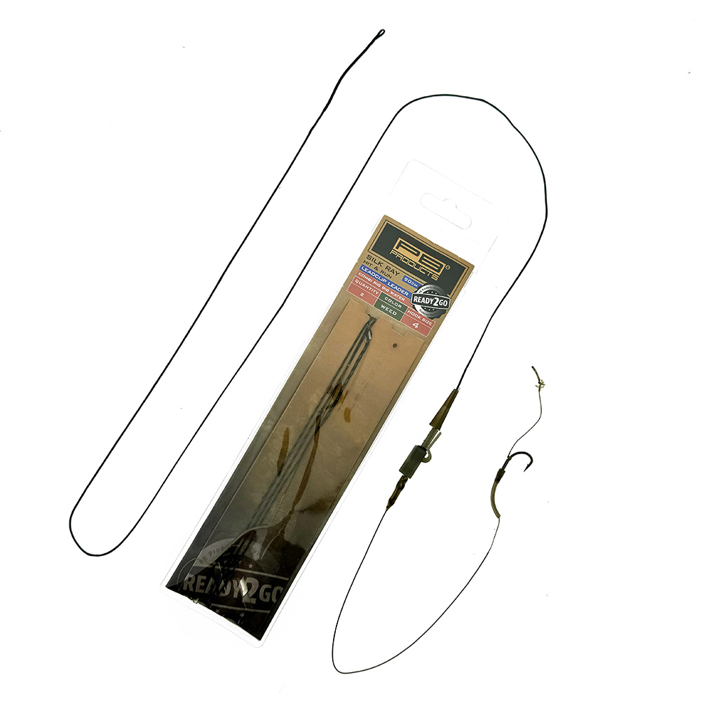 PB Products R2G Big Water Clip SR Leader 90/Combi Rig - Size 4 - 2st. - Weed