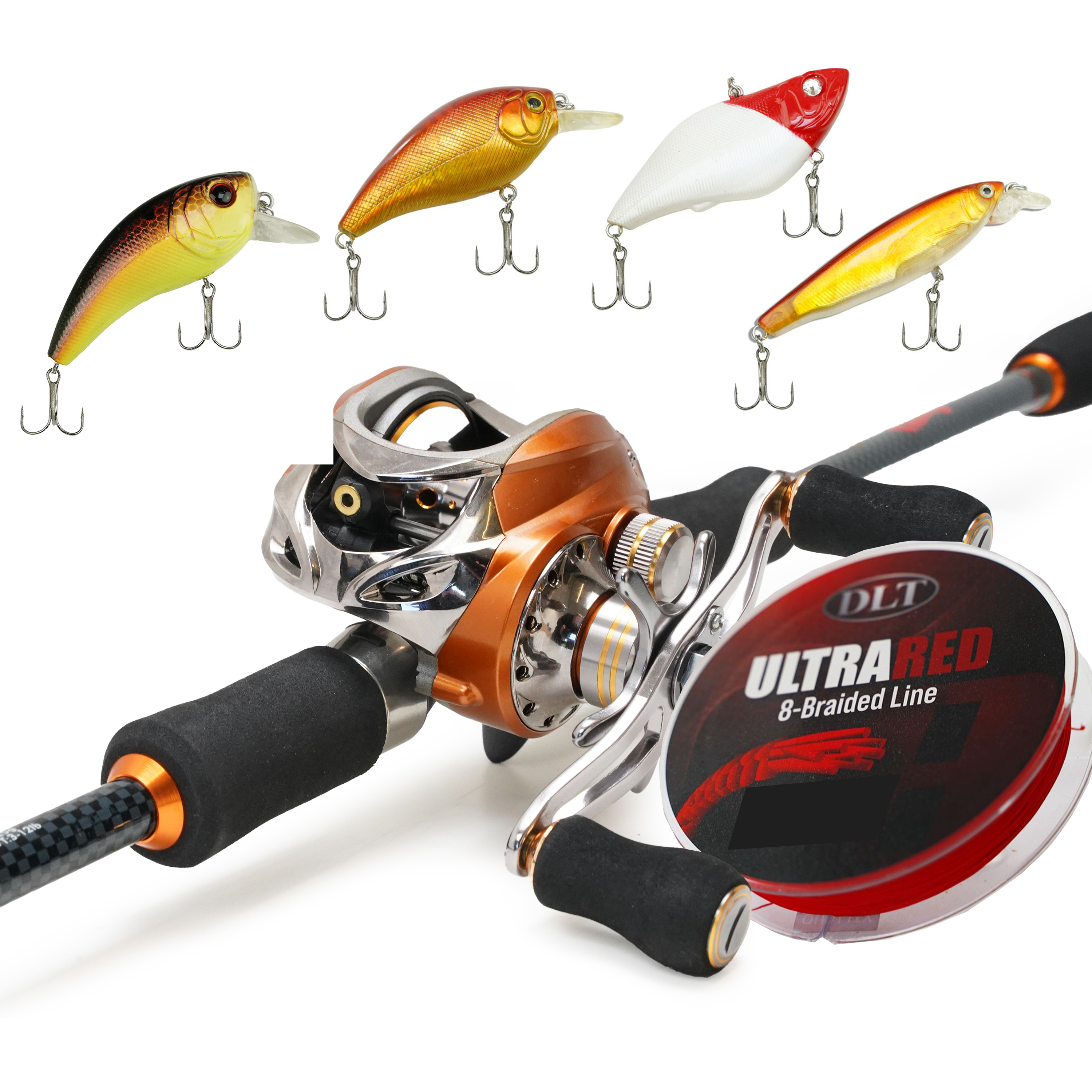 Eurocatch Baitcaster set 1.80m - incl. 200m Gevlochten lijn - Molen + Hengel + Lijn