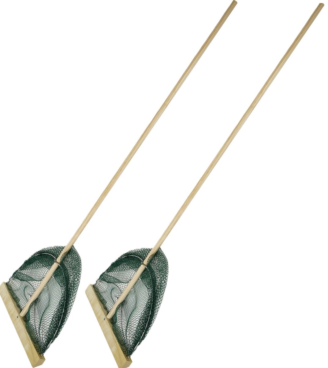 Eurocatch Garnalennet L - 30 cm Breed - Houten Steel 107cm - Slootnet - Visnet - Schepnet - 2 stuks