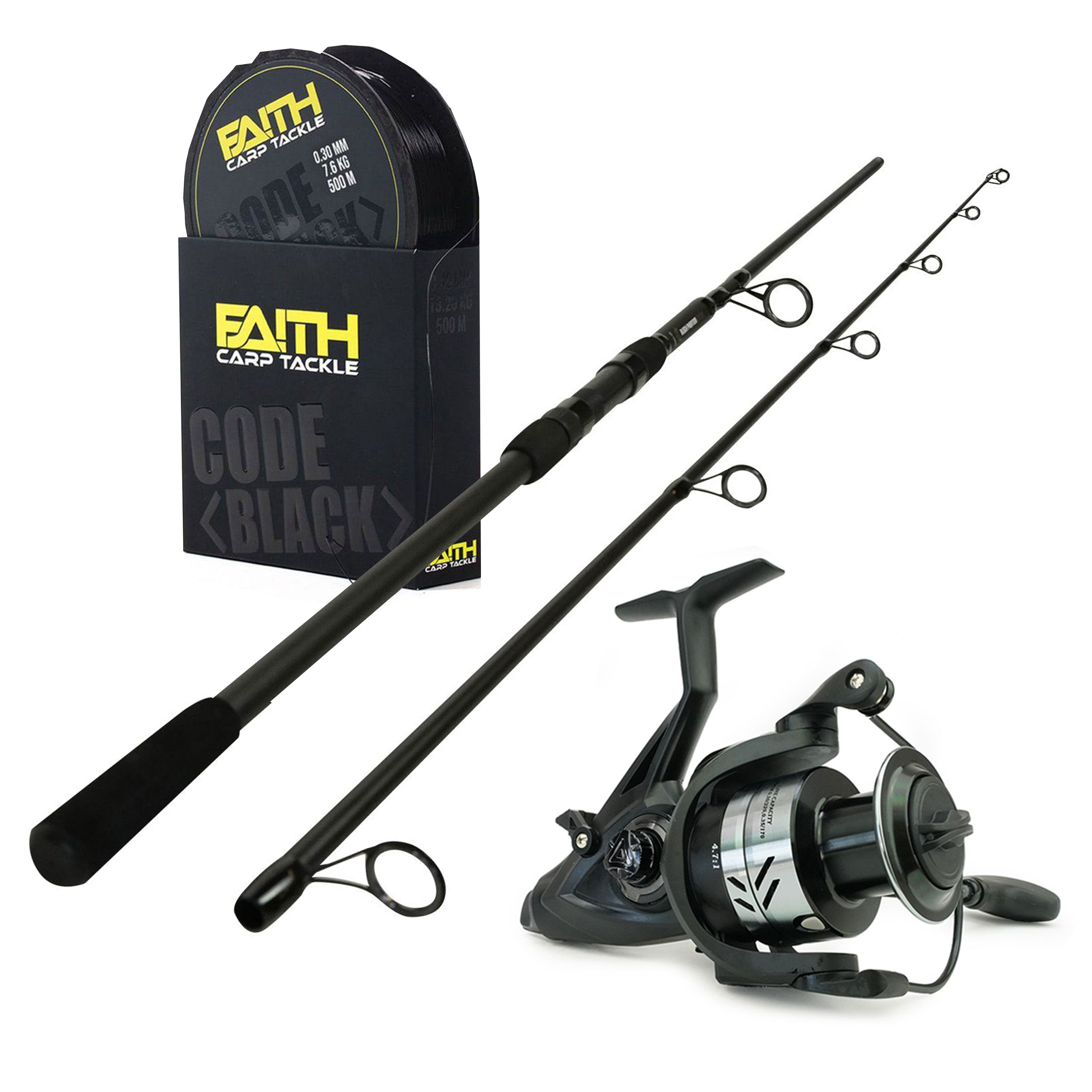 Eurocatch Black Phantom Hybrid - Hengelset - 10Ft - 3,00lbs - Nobilis LL 3500 Freerunner  - 500n Nylon vislijn oneshot