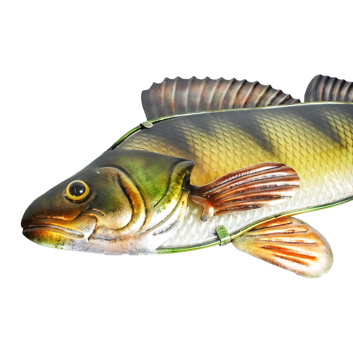 Eurocatch Snoek & Baars Wanddecoset - Muurdecoratie - 90cm - 3-D Metaal en Glas - Kunst - Cadeau Tip
