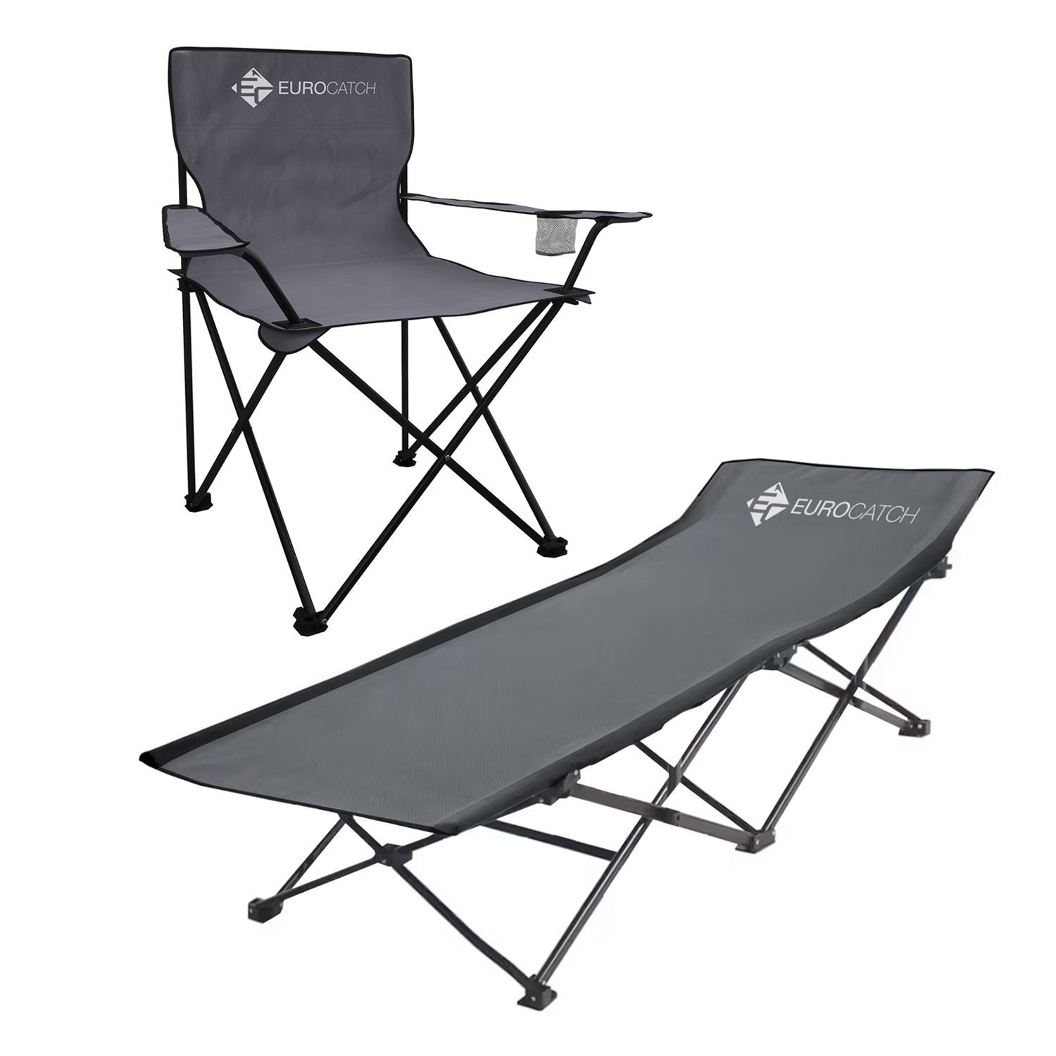 Eurocatch Campingstoel & Opvouwbaar Veldbed - Festival set - Campingset