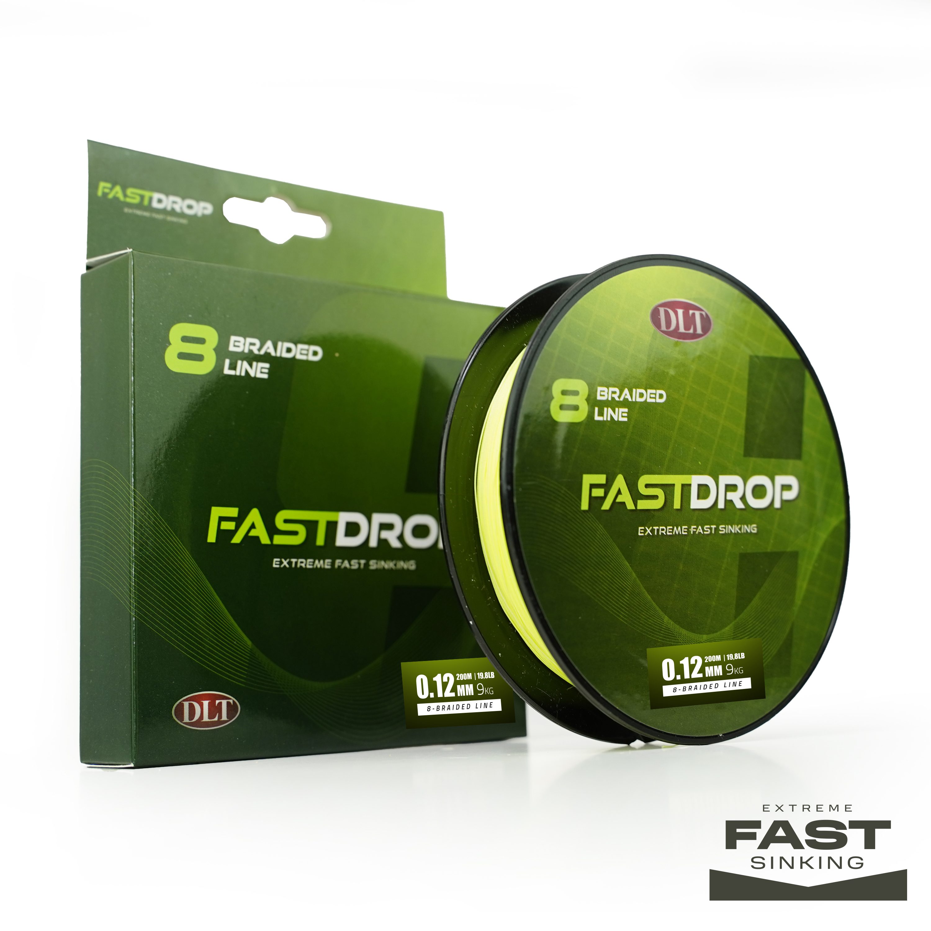 DLT FastDrop 8-Braid - Sinking - 200m - 0.16mm - Yellow - 11kg
