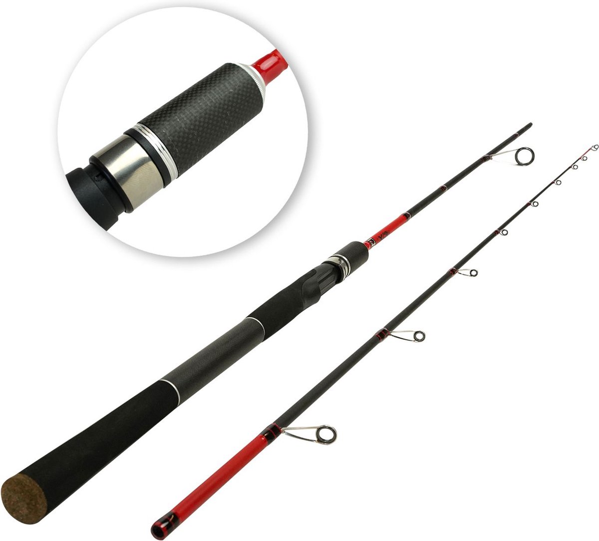 DLT Goliath Allround-Spinhengel-Set 2,40 m – 10–40 g – hengel -Set – Hengel + Molen en gevlochten lijn