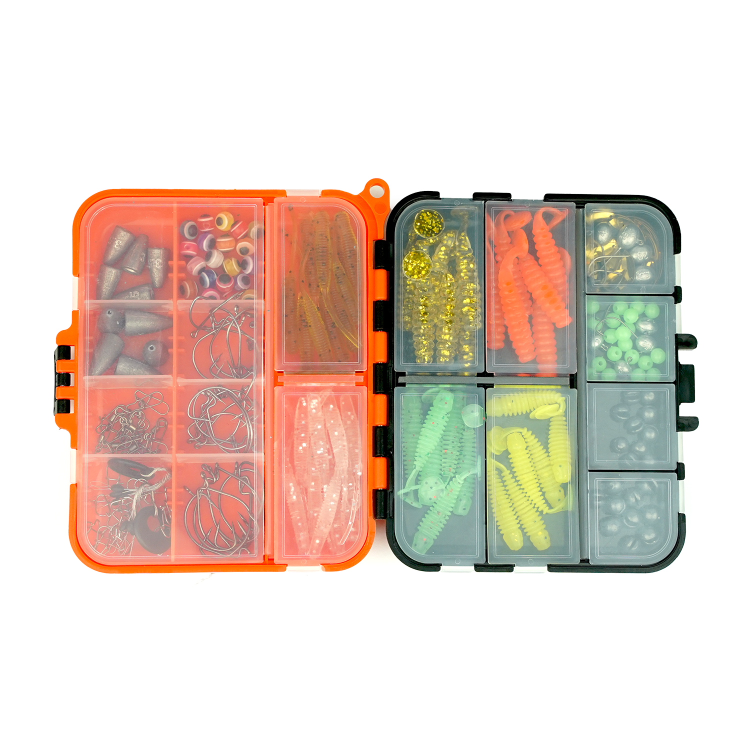 Fish-Xpro Roofvis Visset - 205-Delig - Kunstaas - Softbaits - Visloodjes -Vishaakjes -Wartels - Lijnstoppers- incl. Tacklebox - Roofvissen - Snoek Baars