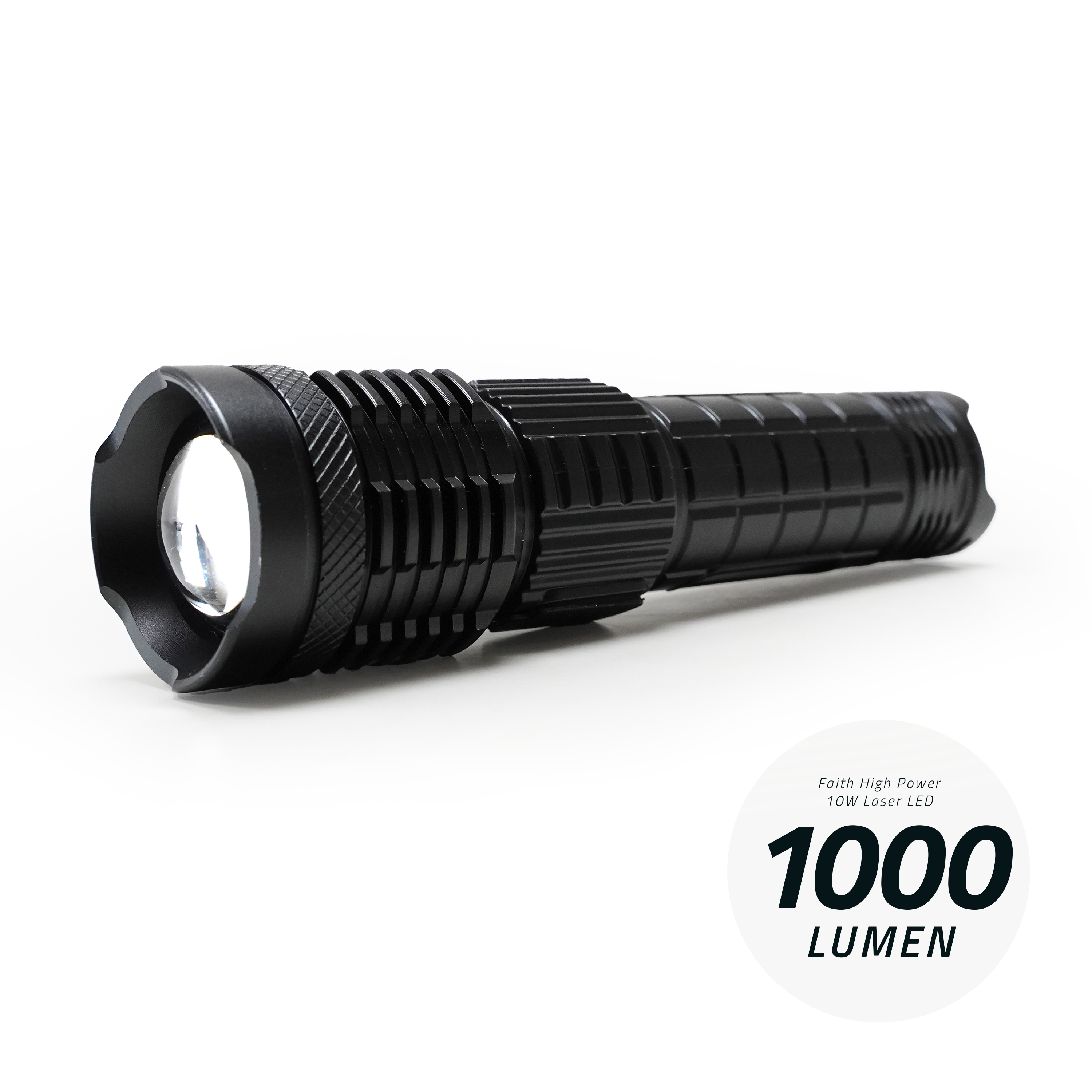 Faith High Power Laser LED -  10W - Flashlight - Rechargeable 