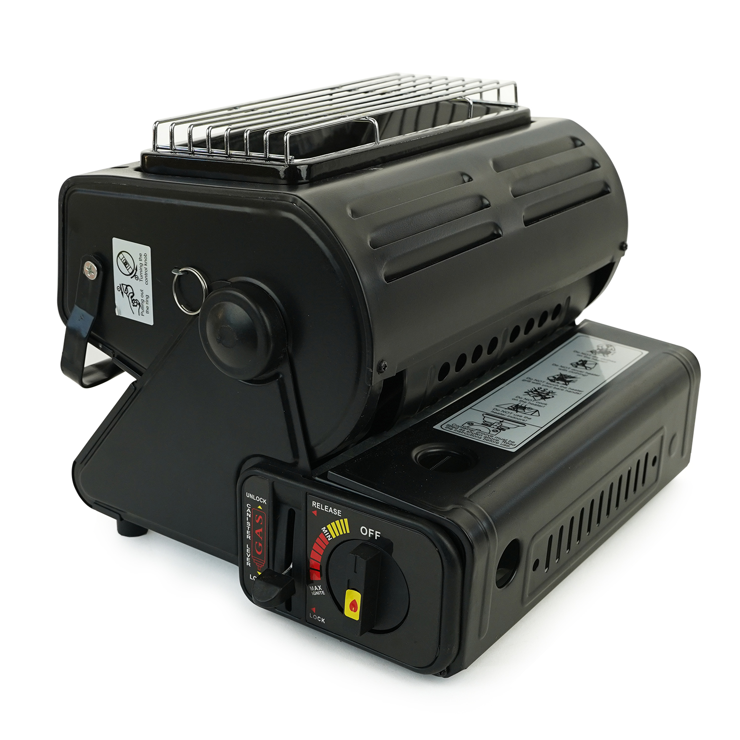 Eurocatch Gaskachel/Kooktoestel - Incl. 4 Gasbussen - Heater - Cooker - Kacheltje - Terrasverwarmer - Verstelbaar en Draagbaar