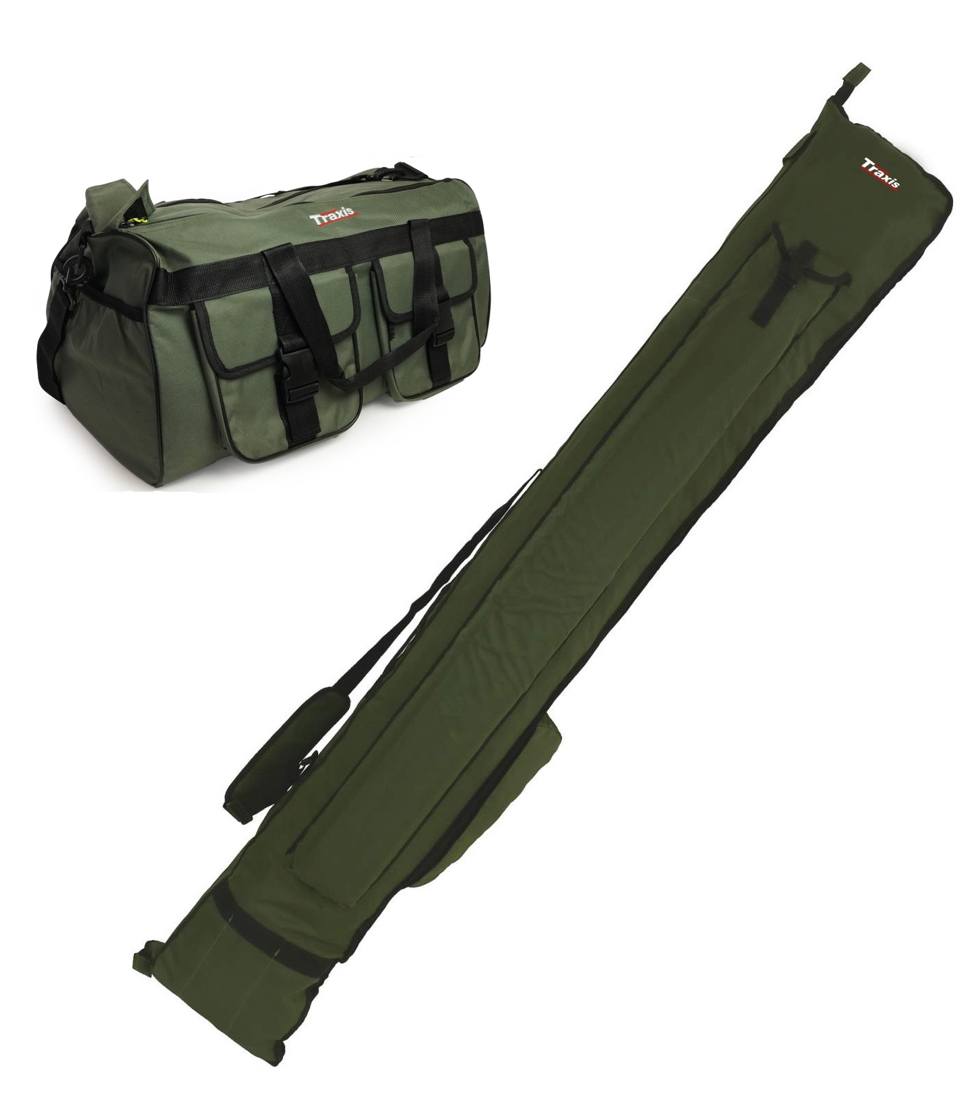 Traxis Vistassen set - Hengel foudraal - Vistas - Groen - Carryall - 12ft Holdall