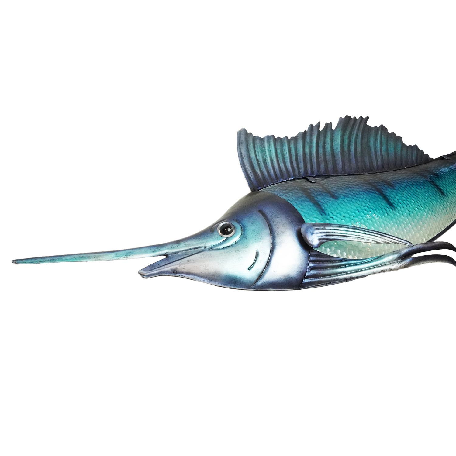Eurocatch  Big Game Wanddecoset - Tonijn Dorado Sailfish Marlijn -  4 stuks - Muurdecoratie - 110cm - 3-D Metaal en Glas - Kunst - Cadeau Tip