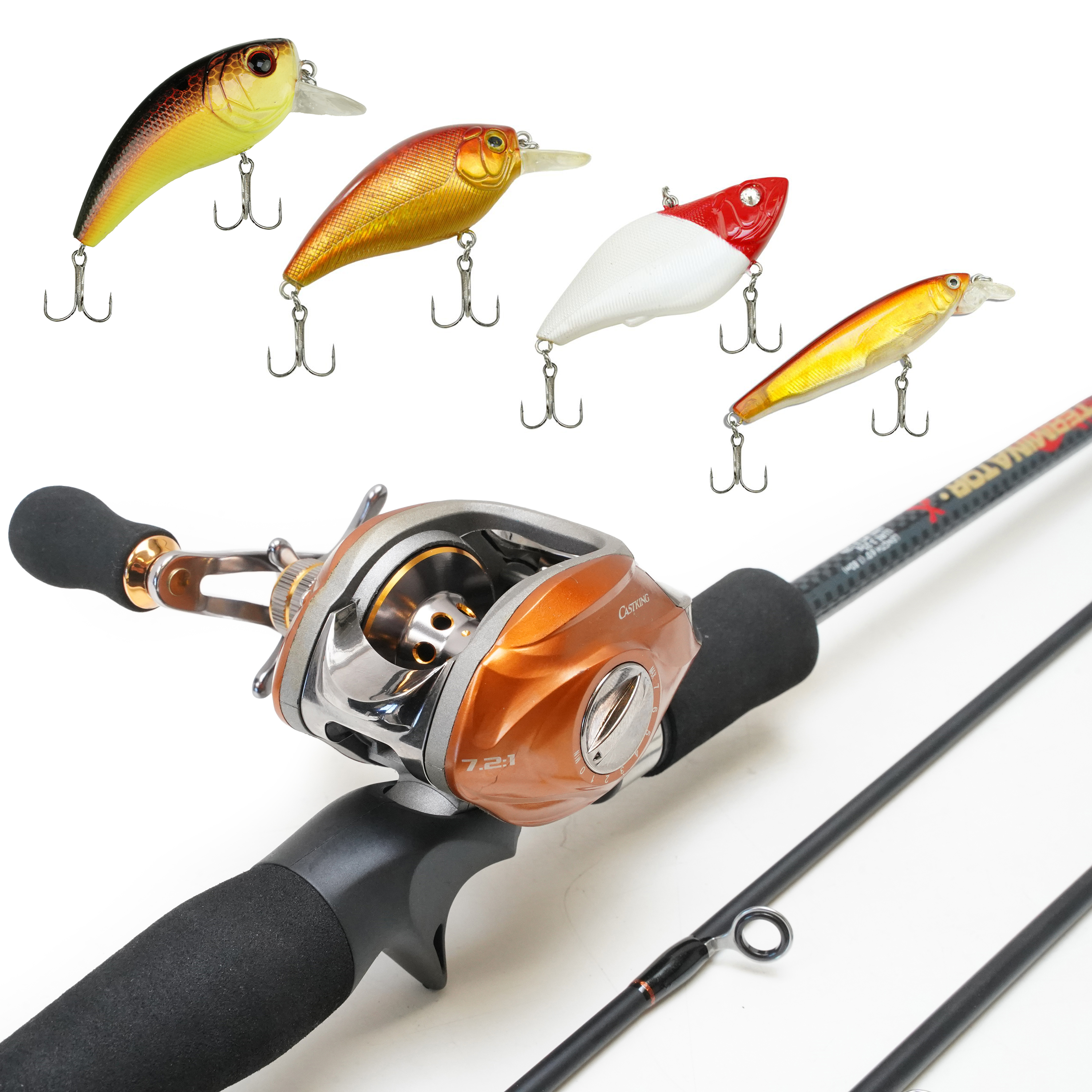 Eurocatch Baitcaster set 1.80m - incl. 200m Gevlochten lijn - Molen + Hengel + Lijn