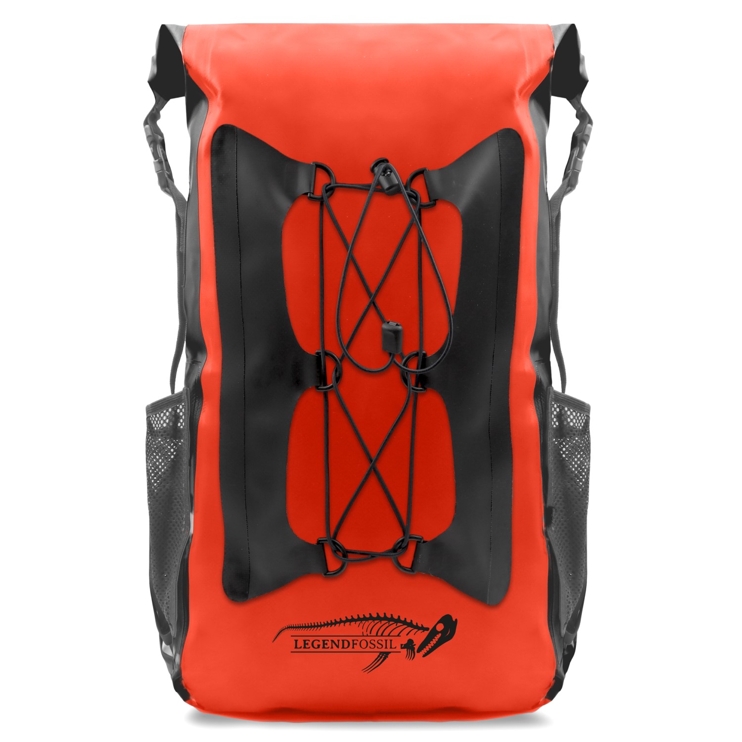 Legendfossil - Tarpaulin - Rucksack Trapper - Black - 25L - Waterdicht - Rugzak - Backpack - Outdoor - Rugtas - Rood
