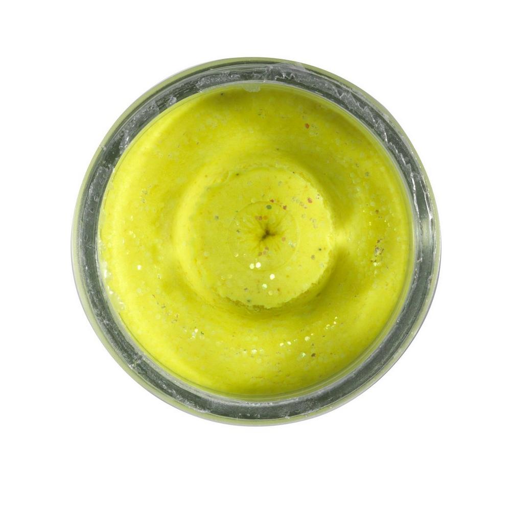 Berkley Natural Glitter Troutbait - Garlic - Ss Yellow Glitter