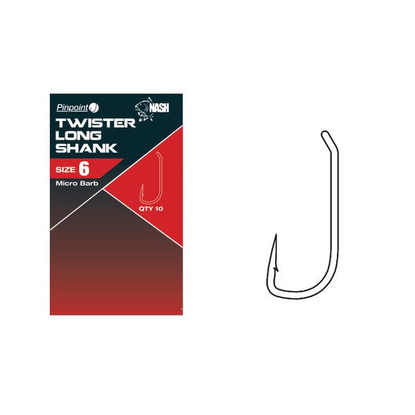 Nash - Twister Long Shank - Maat 2