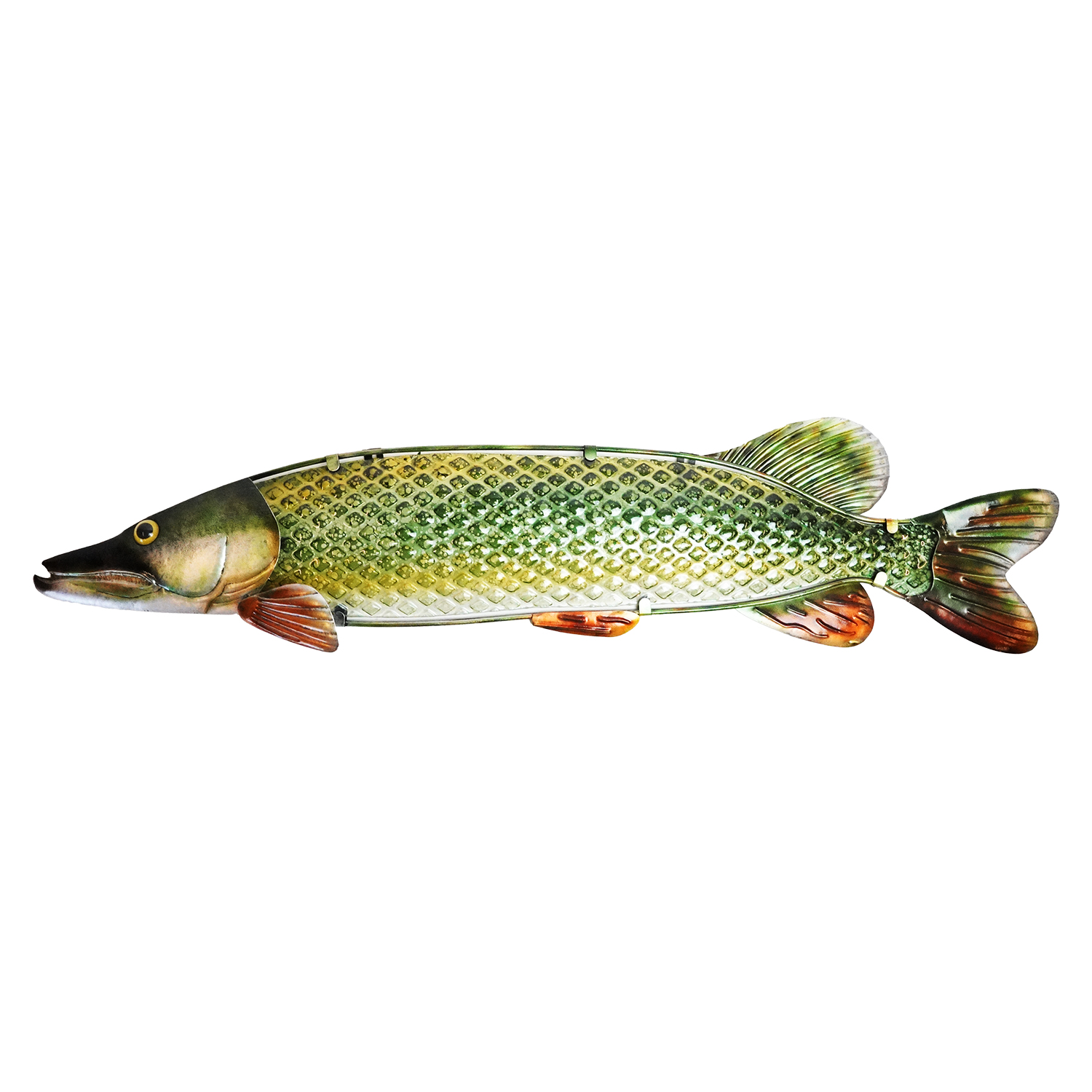 Eurocatch Snoek & Baars Wanddecoset - Muurdecoratie - 90cm - 3-D Metaal en Glas - Kunst - Cadeau Tip