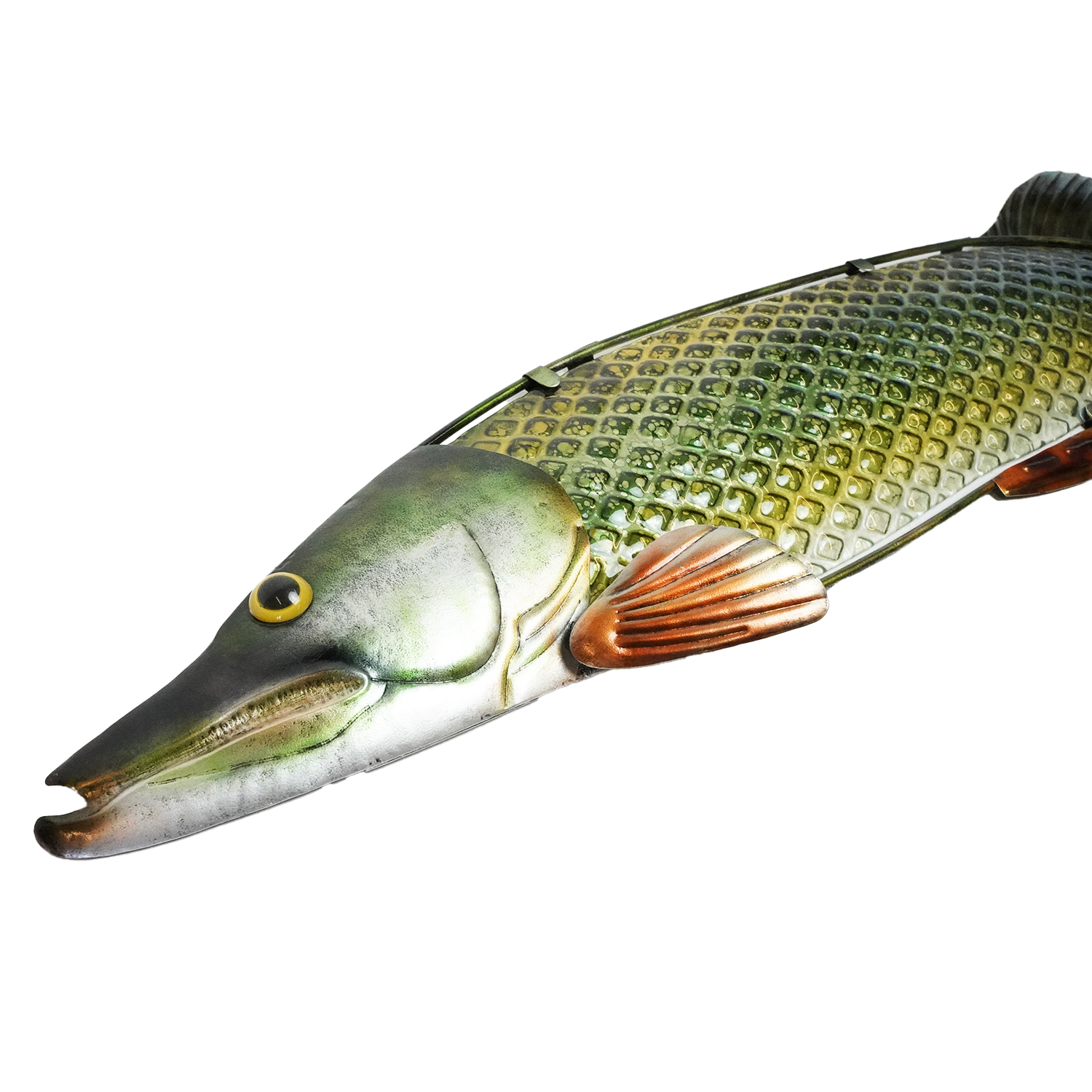 Eurocatch Snoek & Baars Wanddecoset - Muurdecoratie - 90cm - 3-D Metaal en Glas - Kunst - Cadeau Tip