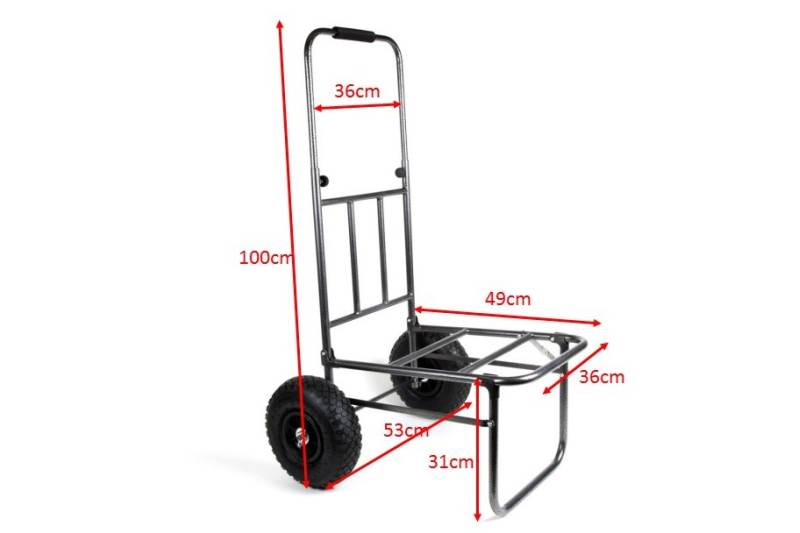 Eurocatch Transportkar met Uitschuifbaar Handvat | Viskar | Trolley | Strandkar | 100x40x31cm 