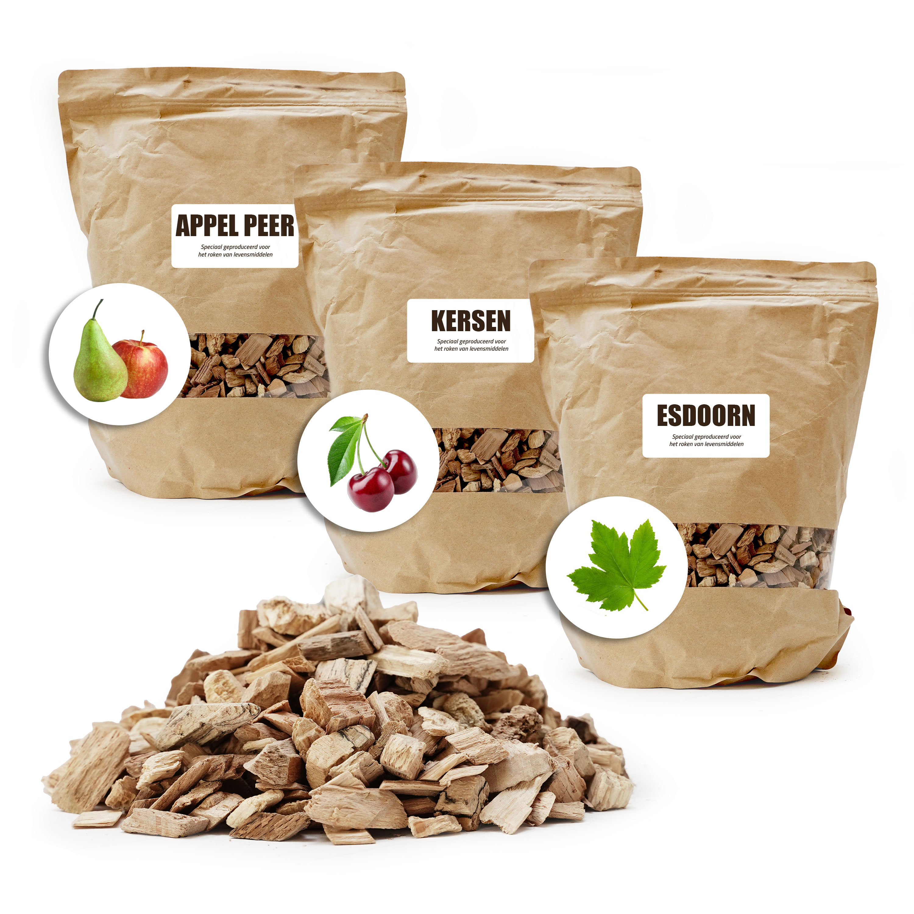 Eurocatch Rookhout Assortiment - 3x 4 L - Appel - Kers - Esdoorn - Rooksnippers