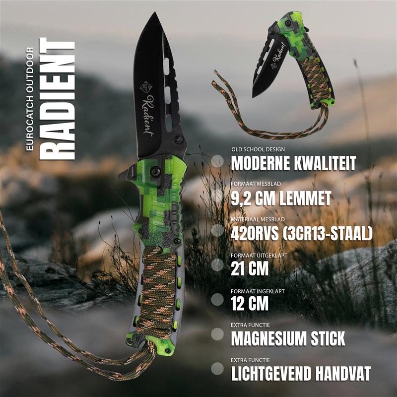 Eurocatch Radient Zakmes 420RVS 4,75" Glow in the Dark 