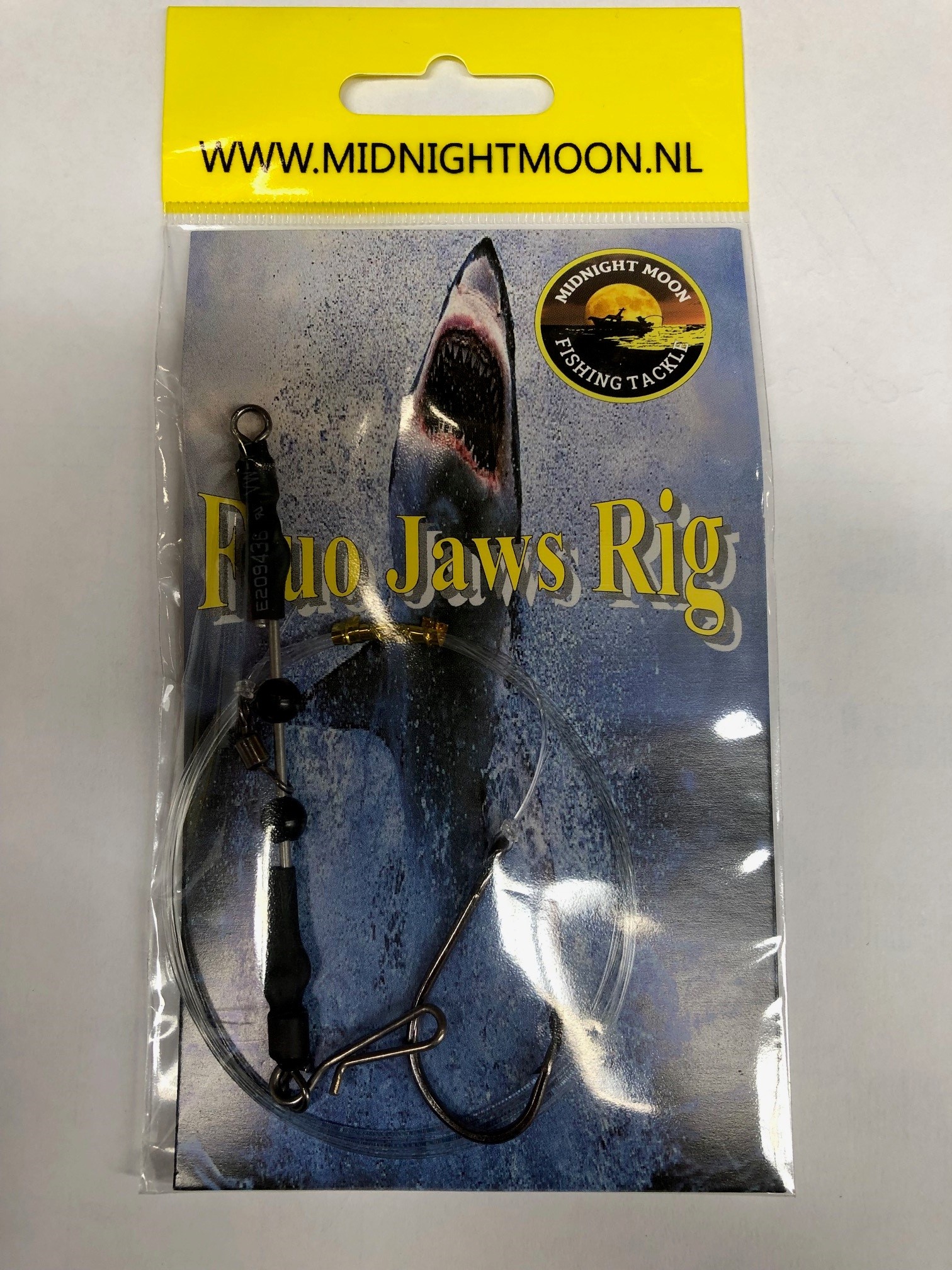 MidnightMoon Fluo Jaws Rig - Haaien Onderlijn - Haakmaat 2/0 - Lijn 40Lbs Fluorcarbon